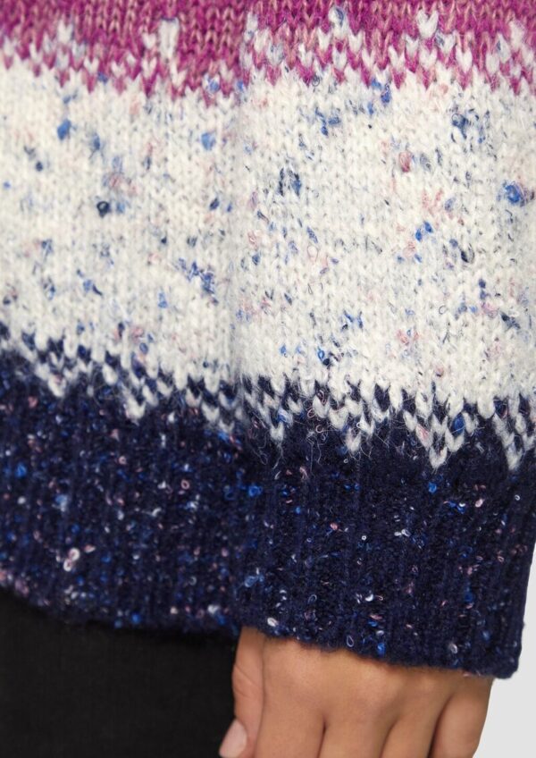 Oversize Pullover mit mehrfarbigem Streifenmuster