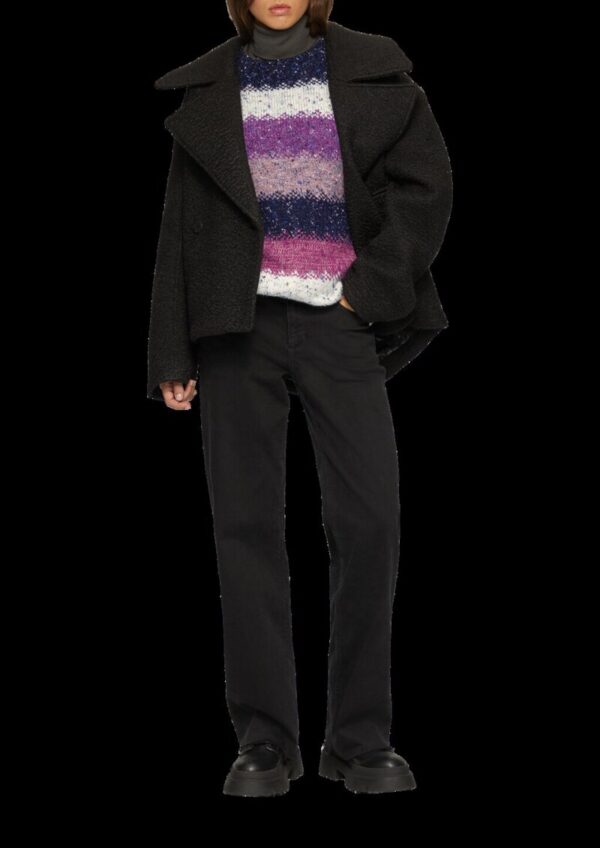 Oversize Pullover mit mehrfarbigem Streifenmuster