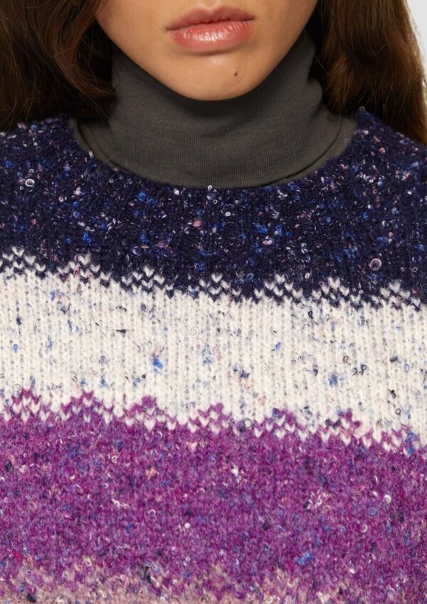 Oversize Pullover mit mehrfarbigem Streifenmuster