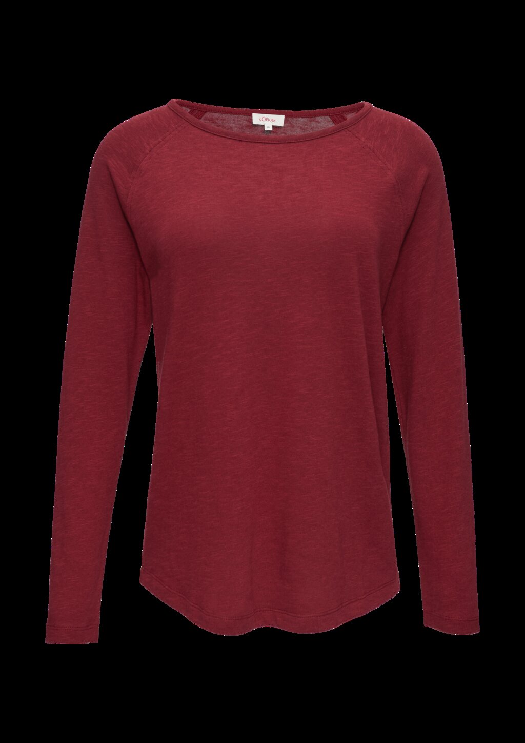 Langarmshirt mit Flammgarnstruktur und Raglanärmeln