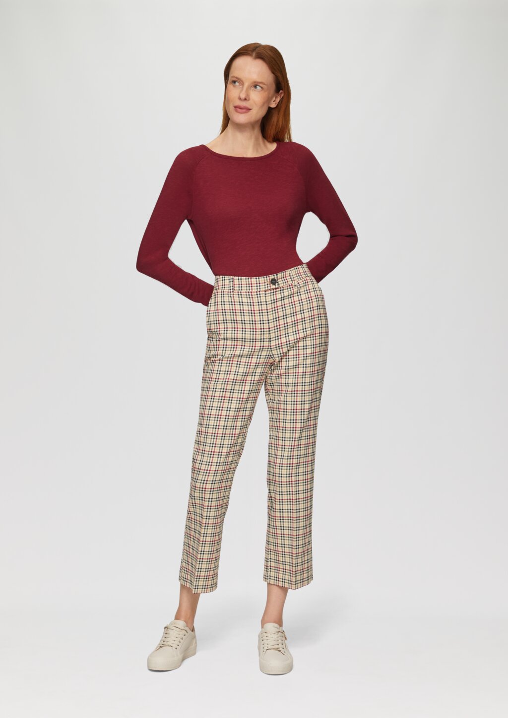 Langarmshirt mit Flammgarnstruktur und Raglanärmeln