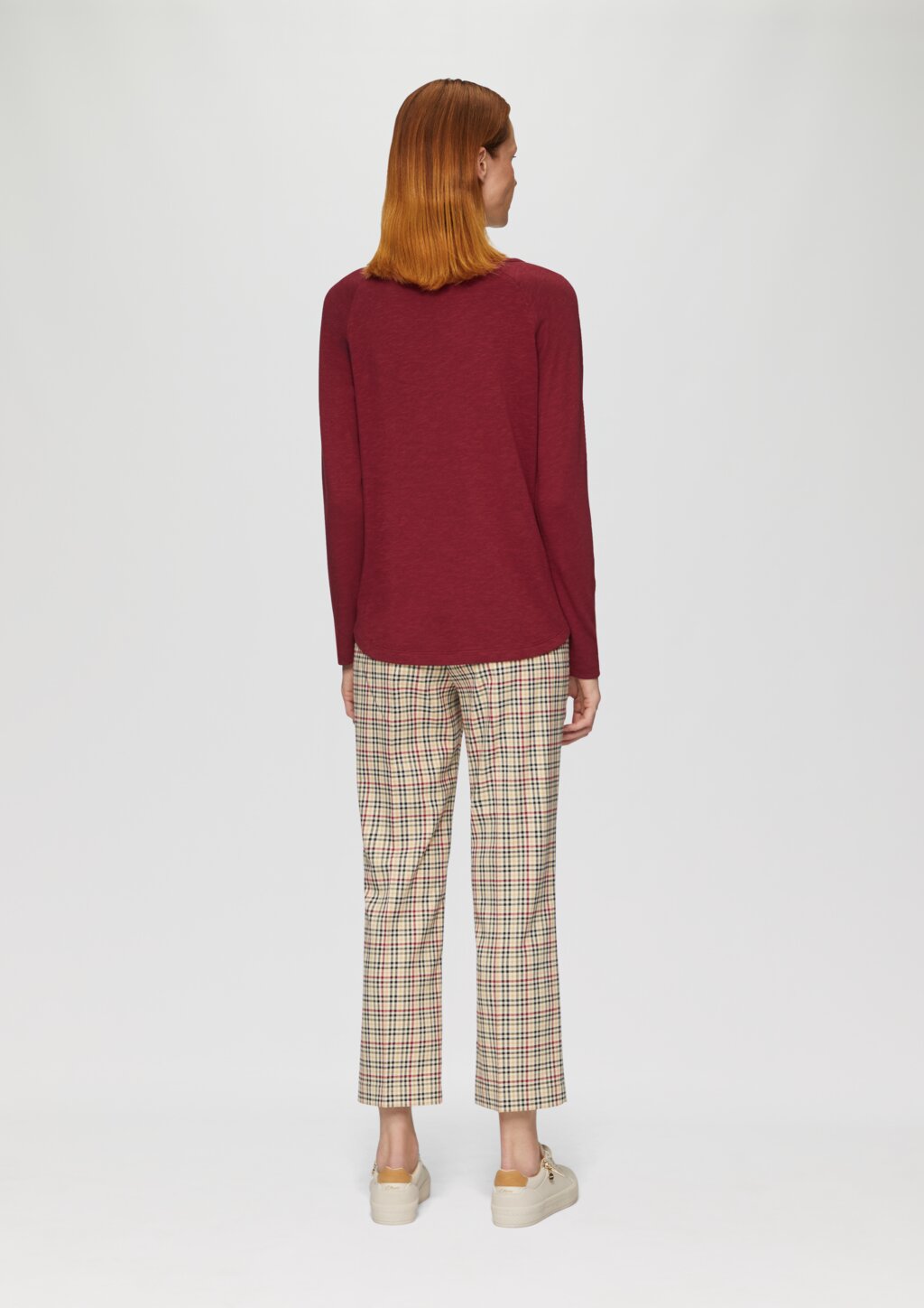 Langarmshirt mit Flammgarnstruktur und Raglanärmeln