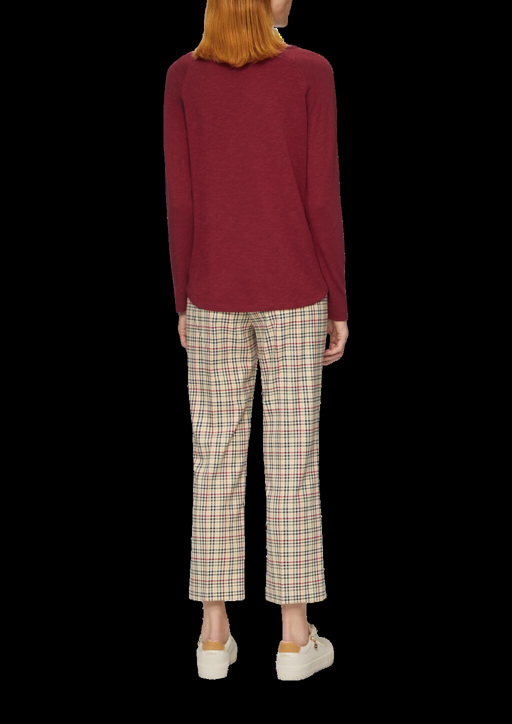 Langarmshirt mit Flammgarnstruktur und Raglanärmeln