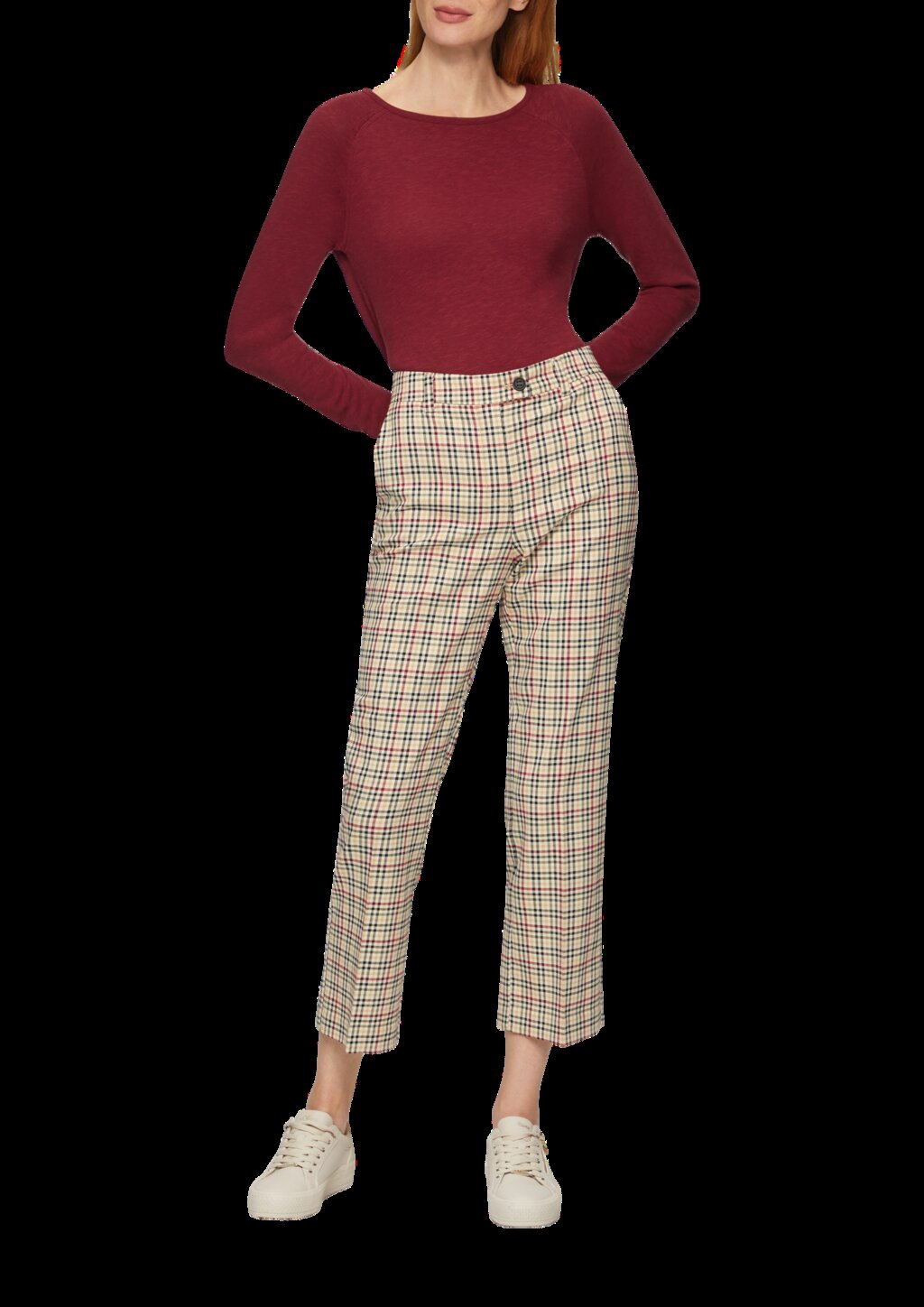 Langarmshirt mit Flammgarnstruktur und Raglanärmeln