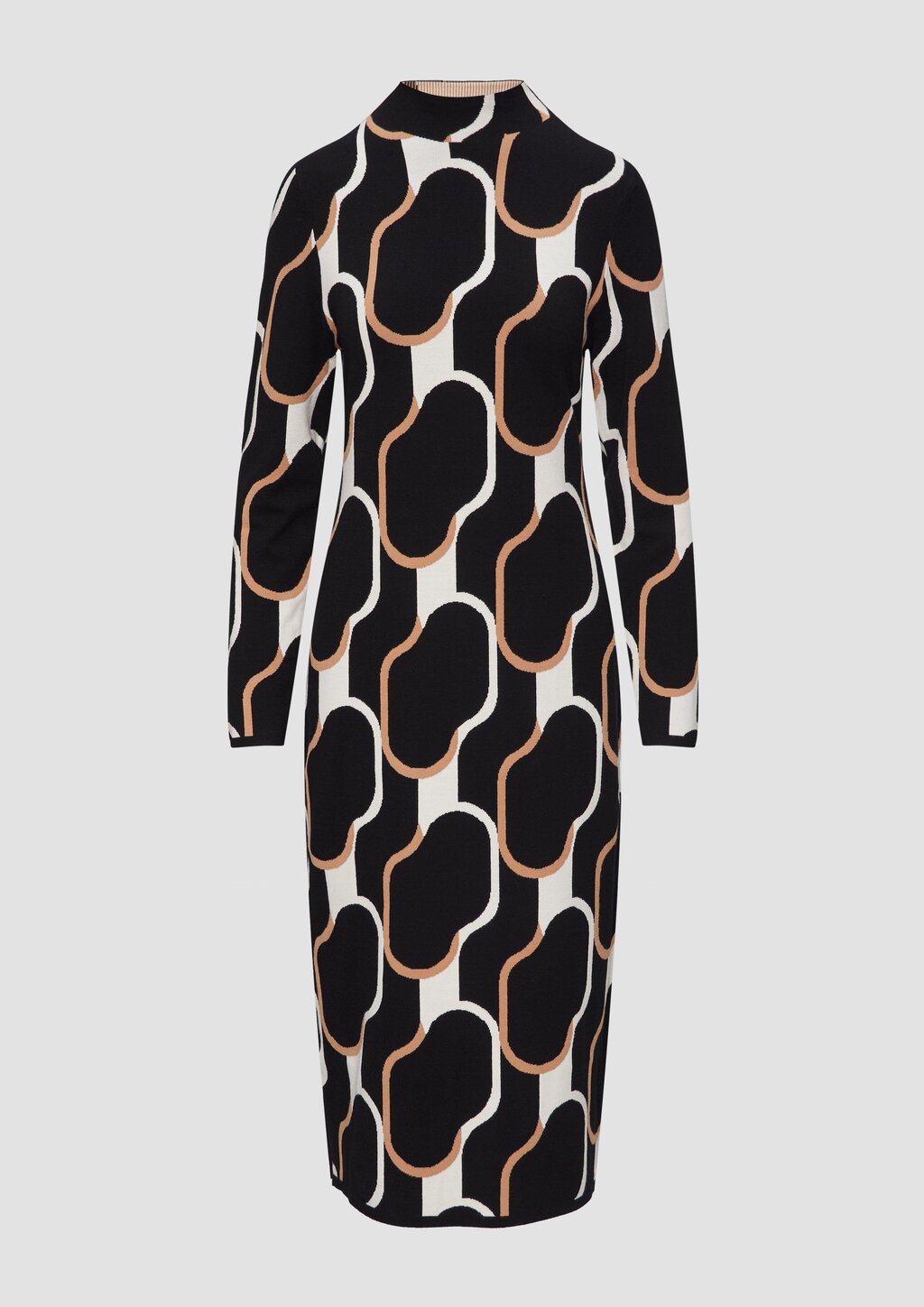 Strick-Kleid mit Stehkragen