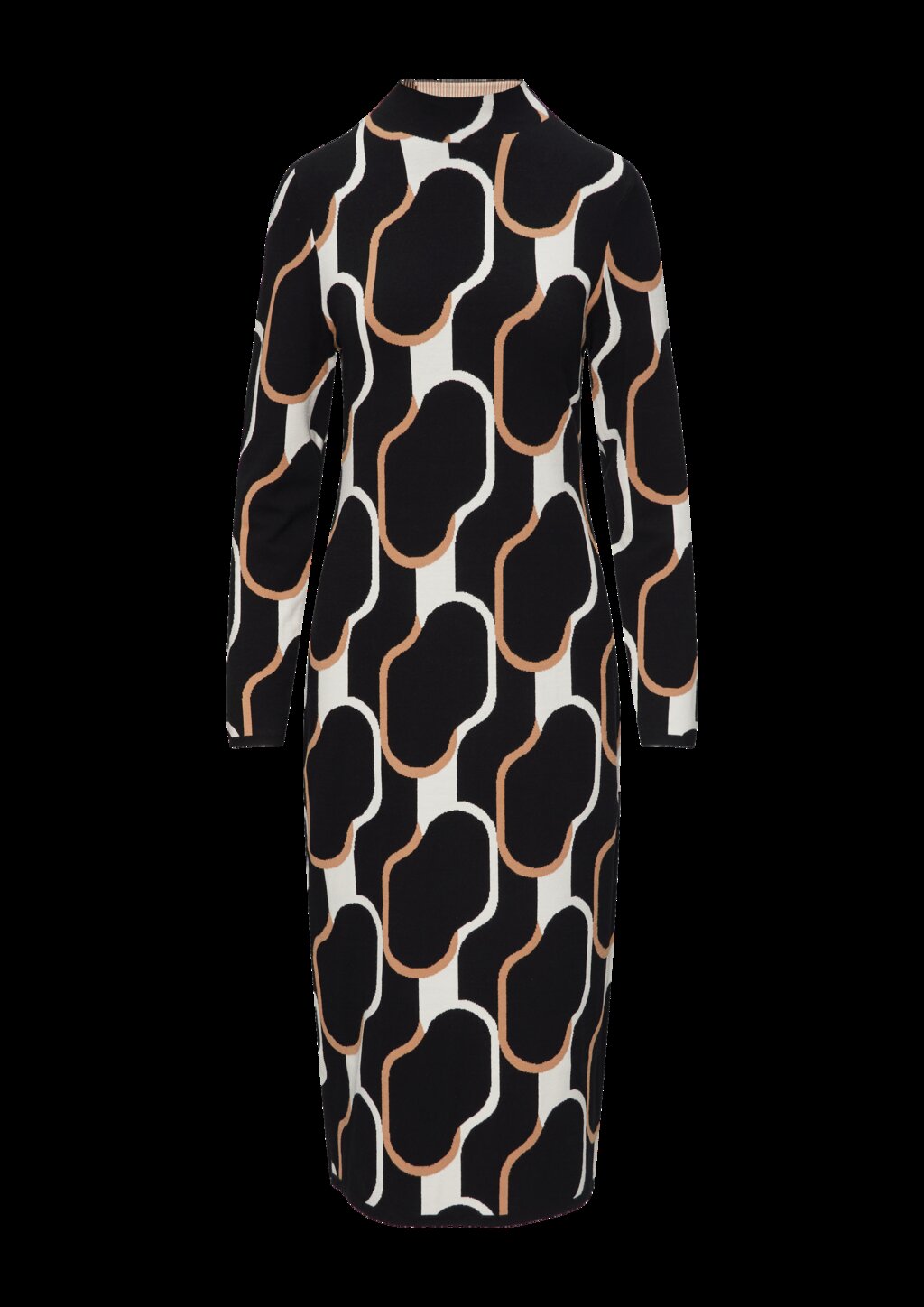 Strick-Kleid mit Stehkragen