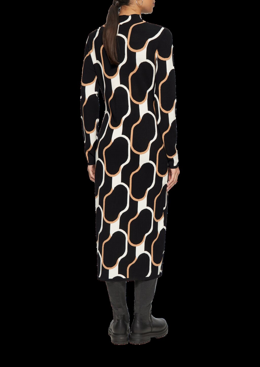 Strick-Kleid mit Stehkragen