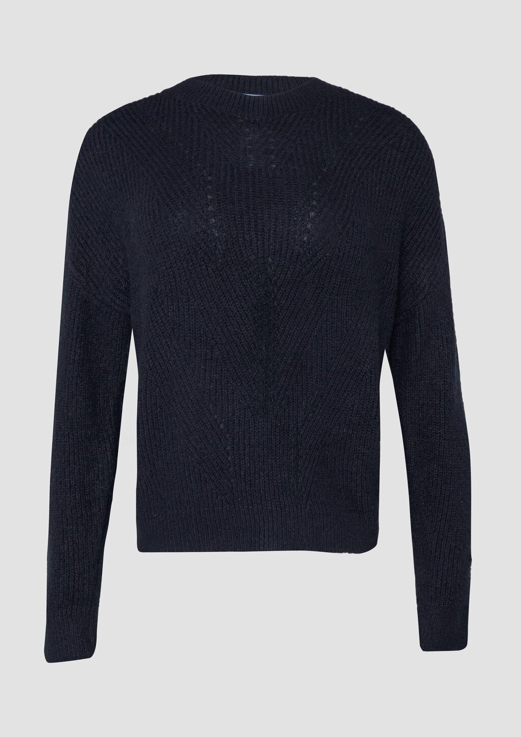 Flauschiger Strickpullover mit Ajourmuster