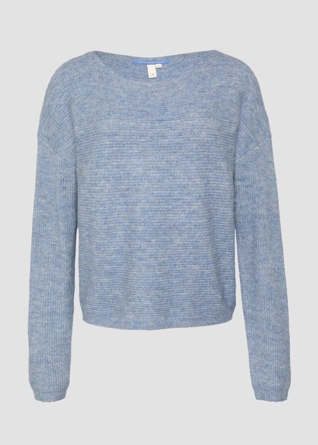 Melierter Pullover mit überschnittener Schulter