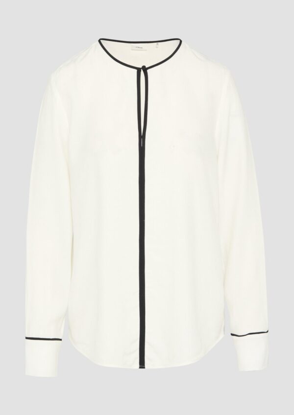 Viskosebluse mit Kontrastdetails
