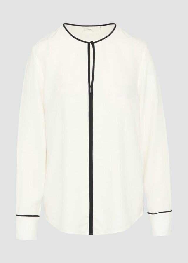 Viskosebluse mit Kontrastdetails