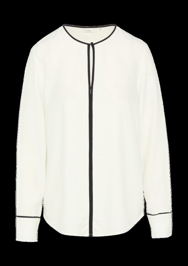 Viskosebluse mit Kontrastdetails