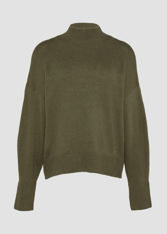 Strickpullover im Relaxed Fit mit Stehkragen