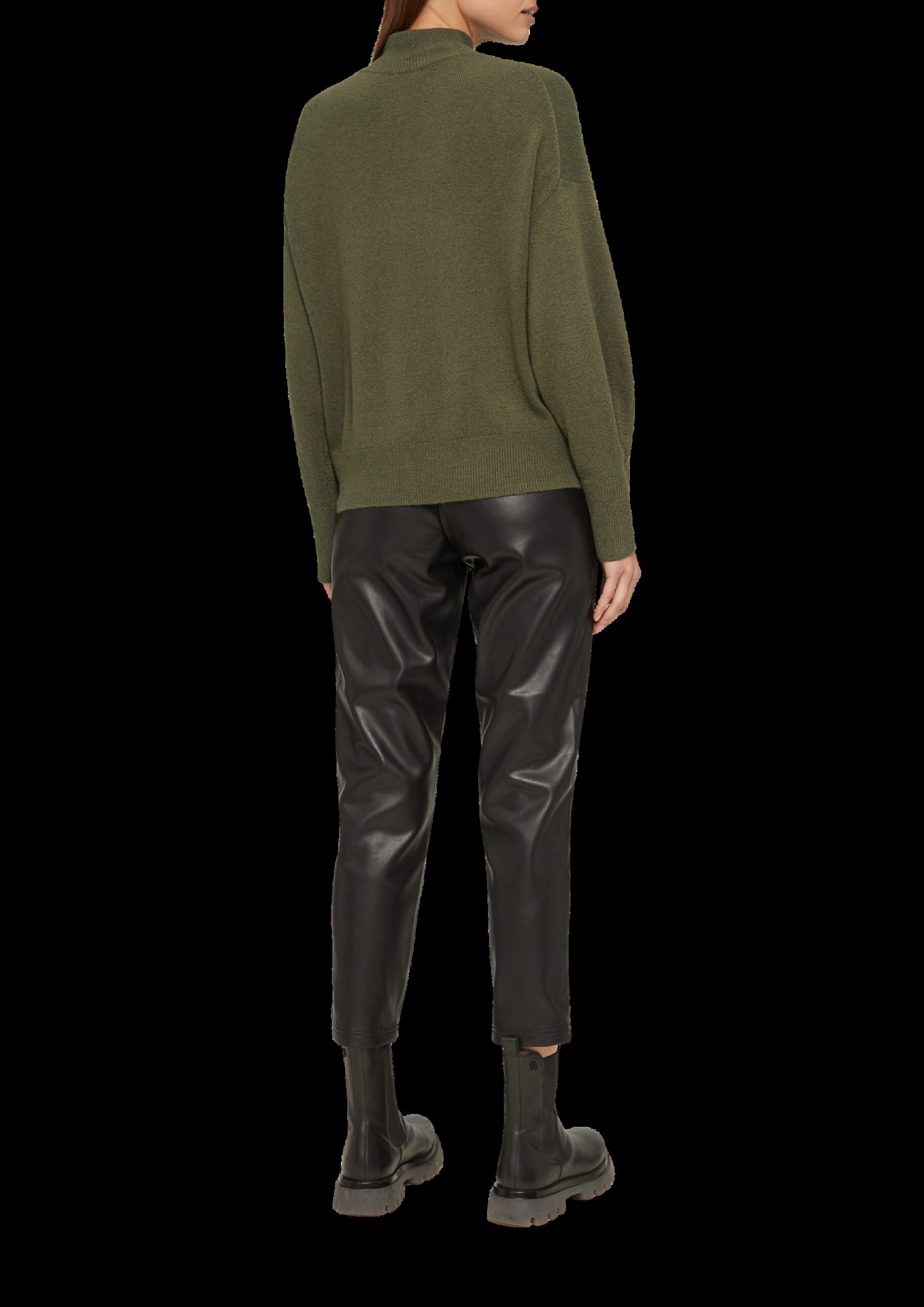 Strickpullover im Relaxed Fit mit Stehkragen