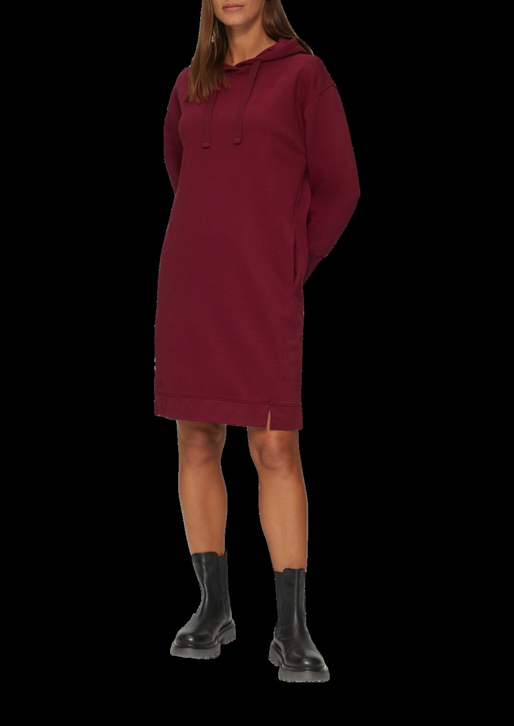 Sweatkleid mit Eingrifftaschen und vorgesetzter Seitennaht