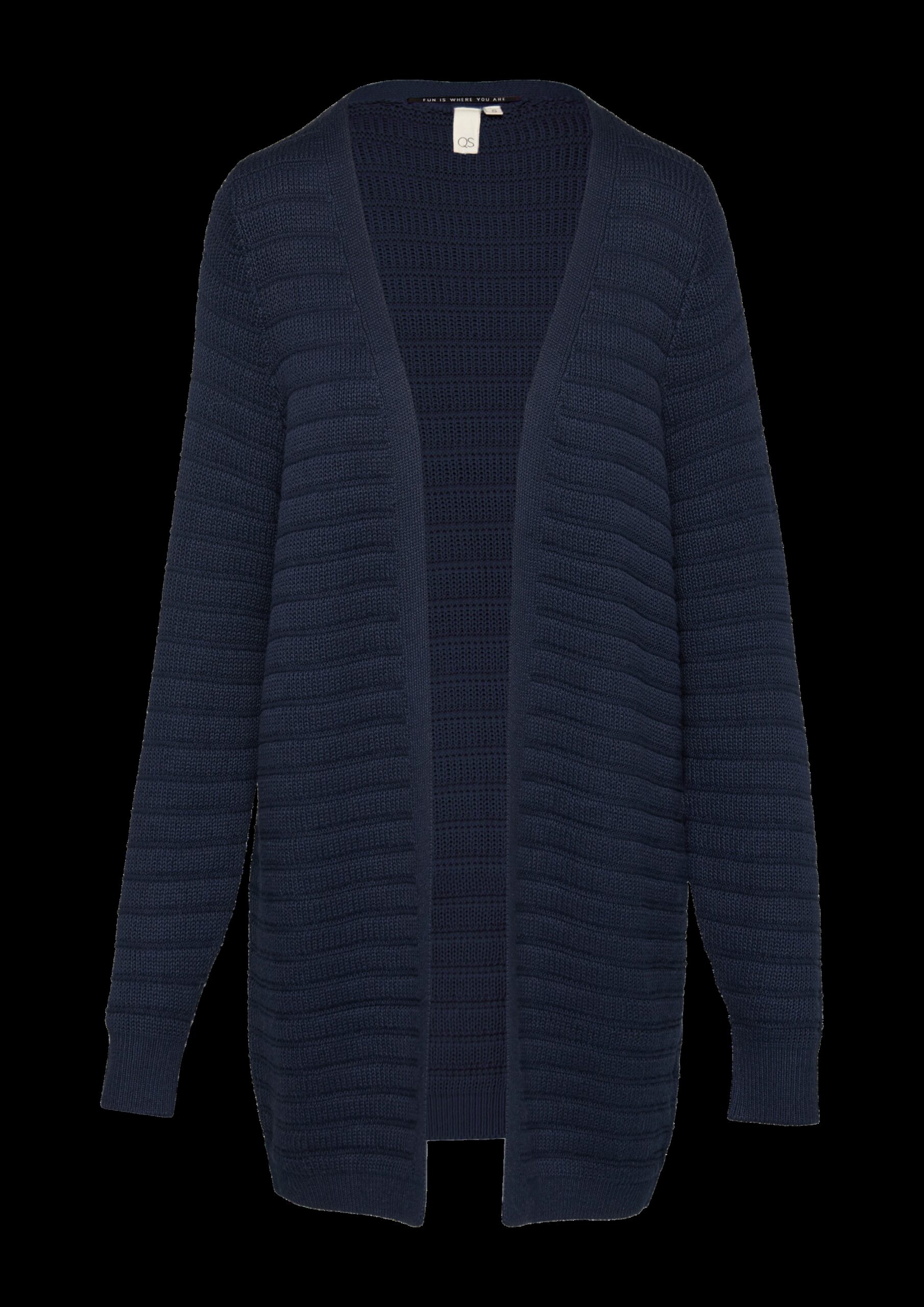 Offener Long-Cardigan mit Strukturmuster