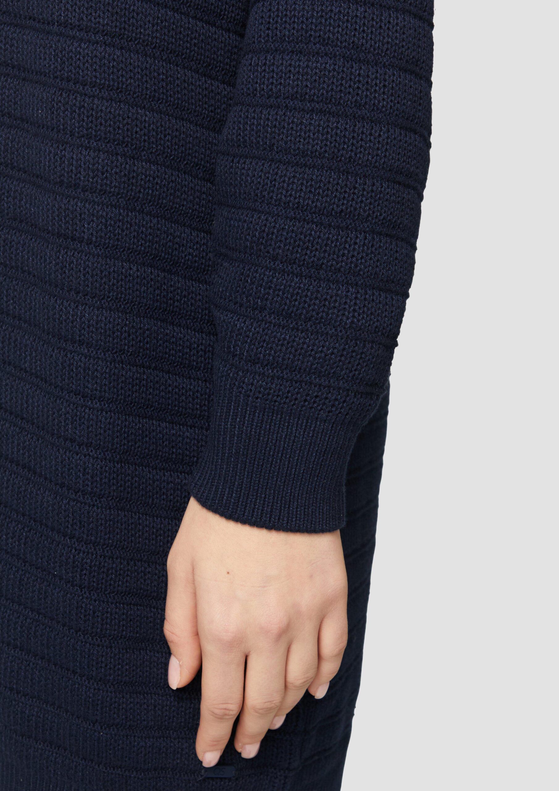 Offener Long-Cardigan mit Strukturmuster