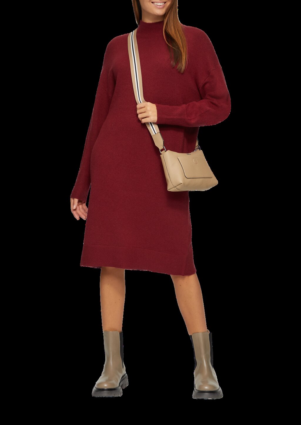 Weiches Strick-Kleid mit Stehkragen