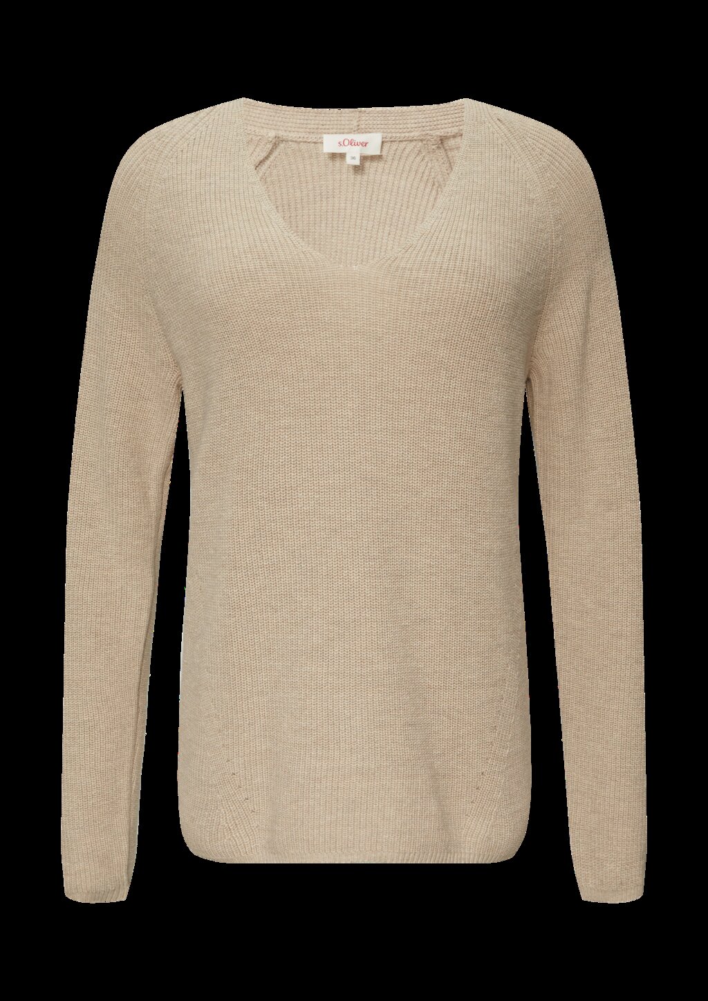 Strickpullover mit V-Ausschnitt aus Baumwollmix