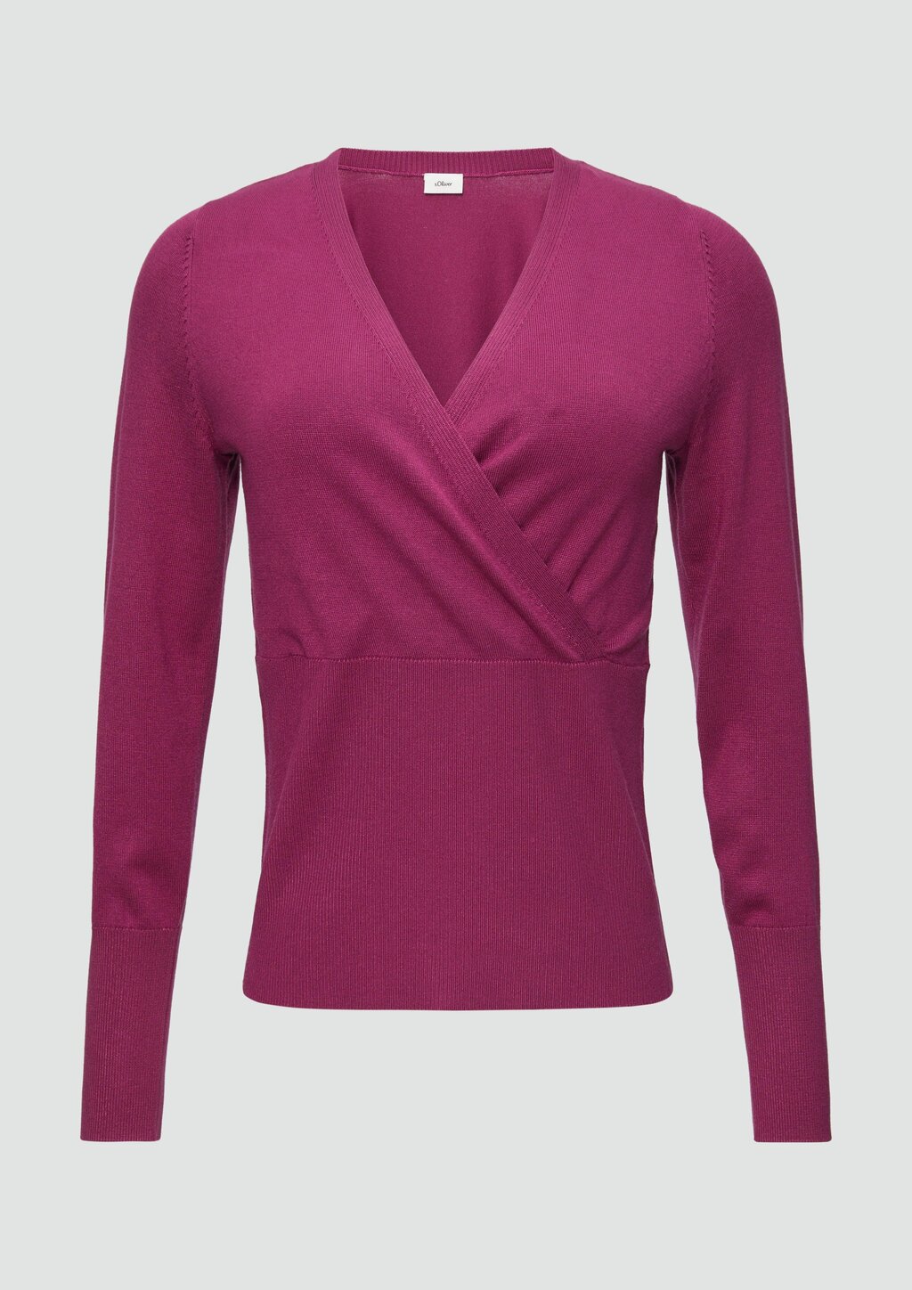 Feinstrickpullover in Wickel-Optik