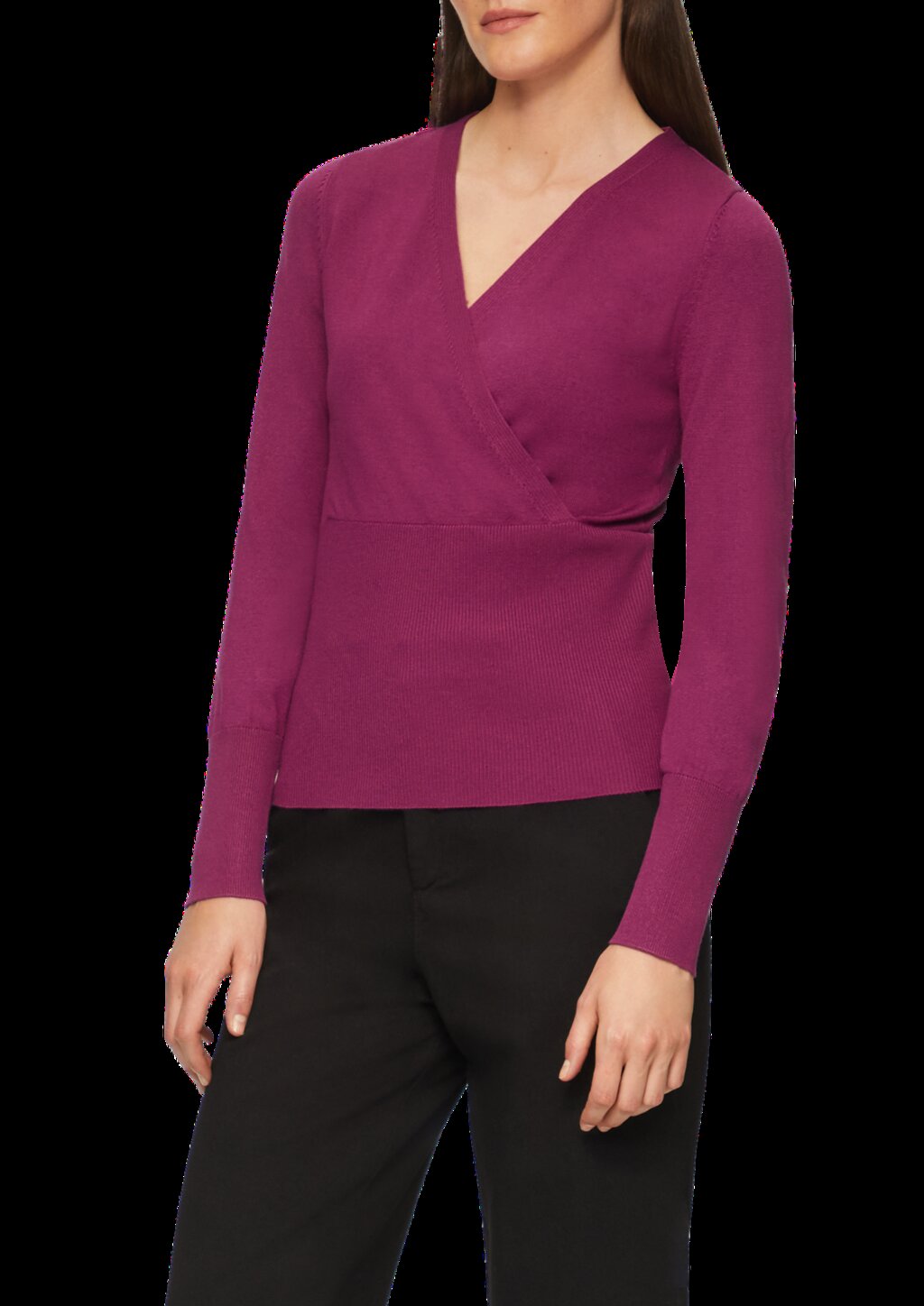 Feinstrickpullover in Wickel-Optik