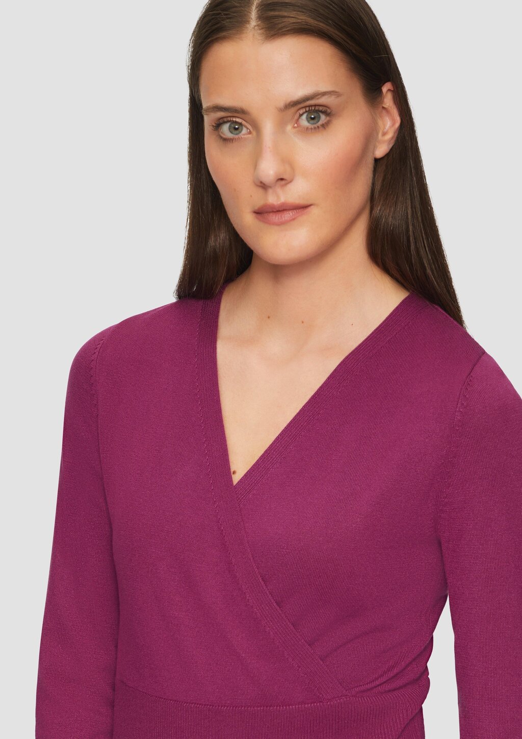 Feinstrickpullover in Wickel-Optik