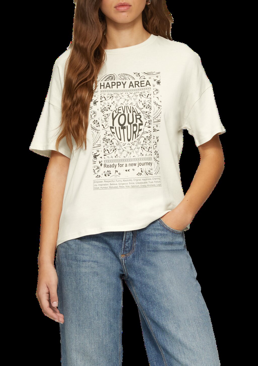 Loose Fit-Shirt mit platziertem Print