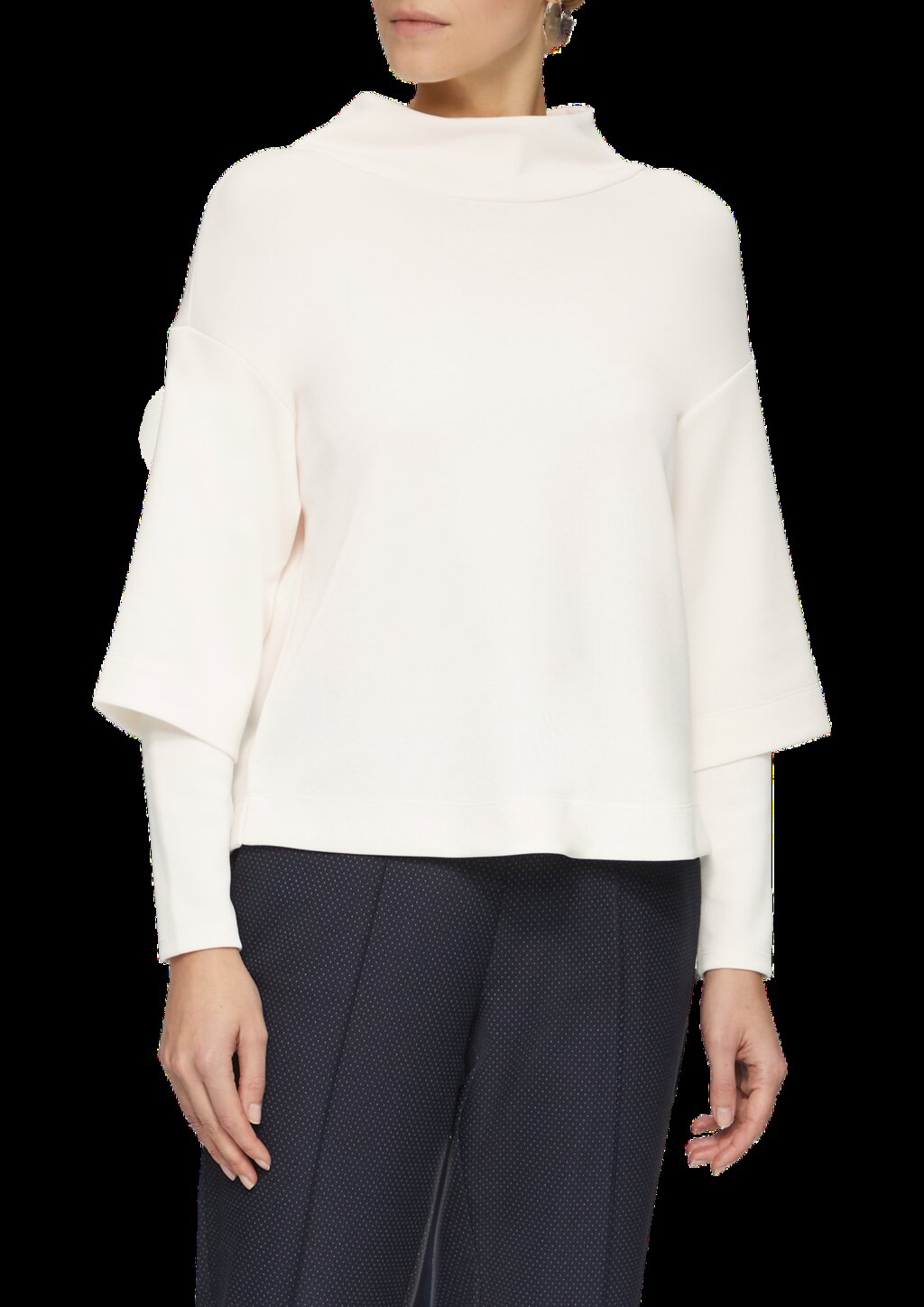 Loose Sweatshirt aus Scuba mit überschnittenen Schultern