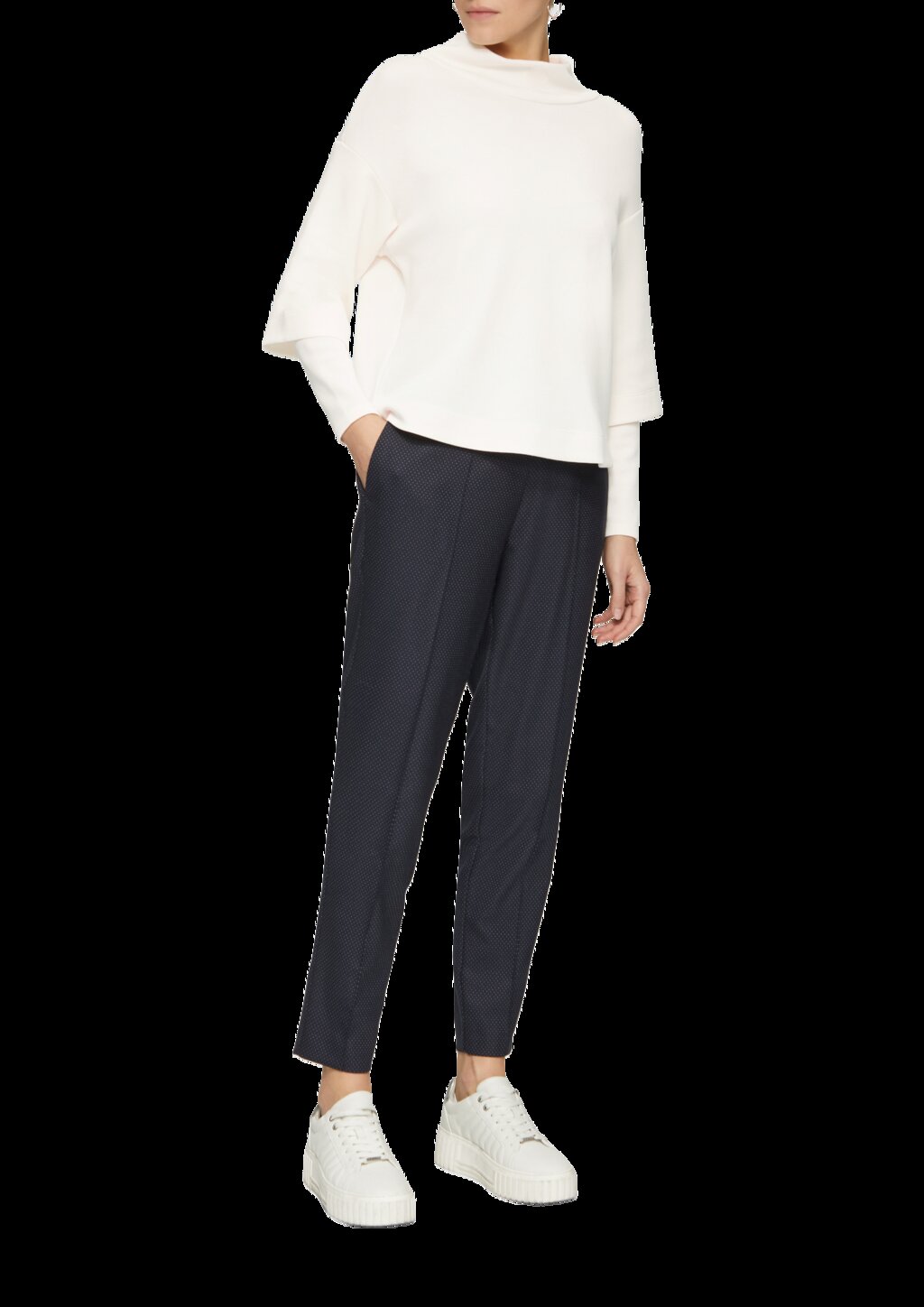 Loose Sweatshirt aus Scuba mit überschnittenen Schultern