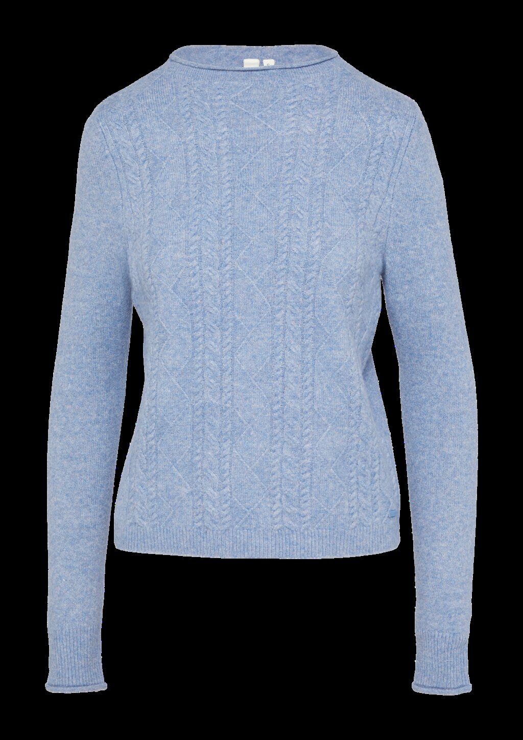 Flauschiger Pullover mit Zopfmuster