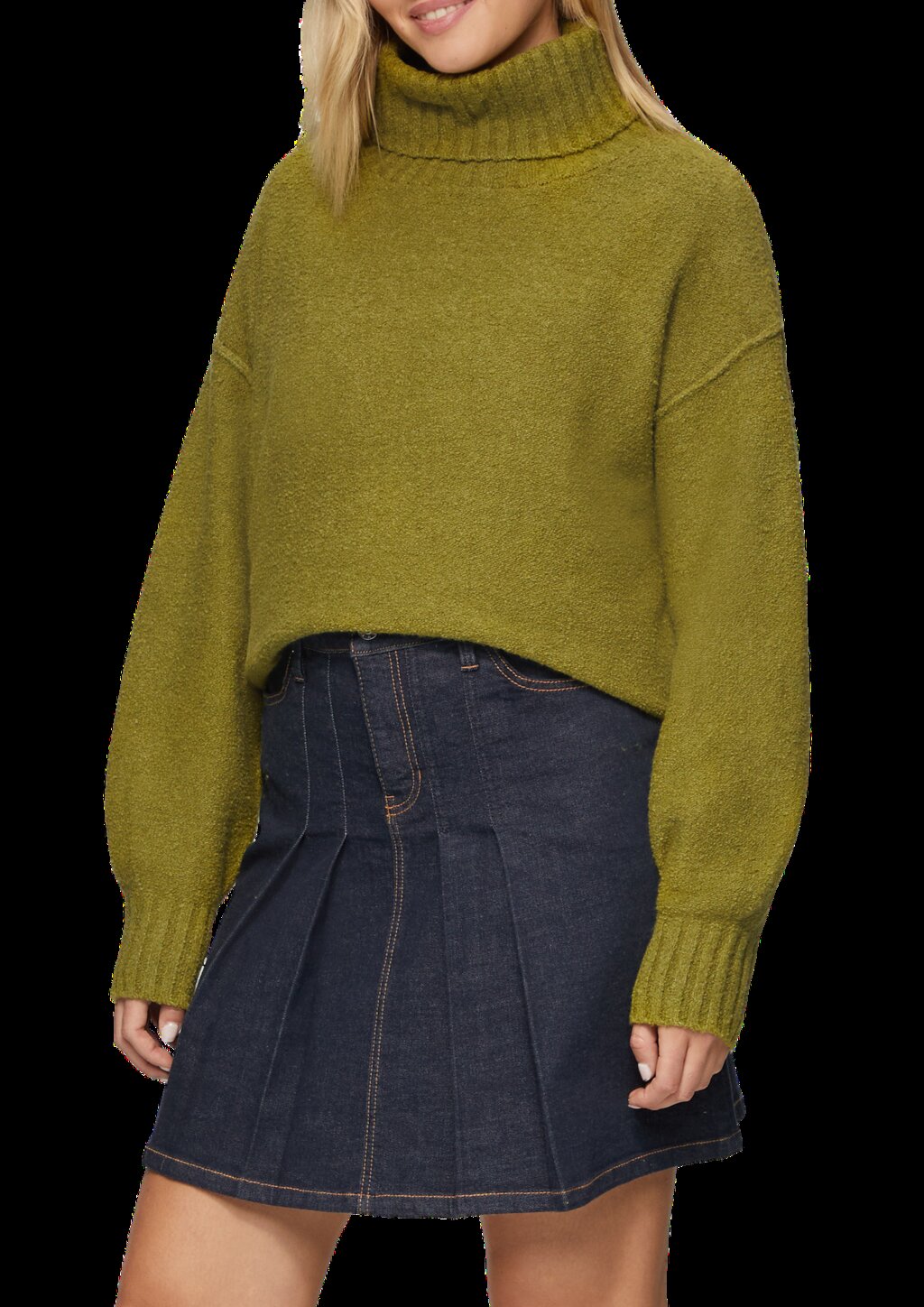 Weicher Rollkragenpullover aus Baumwoll-Bouclé