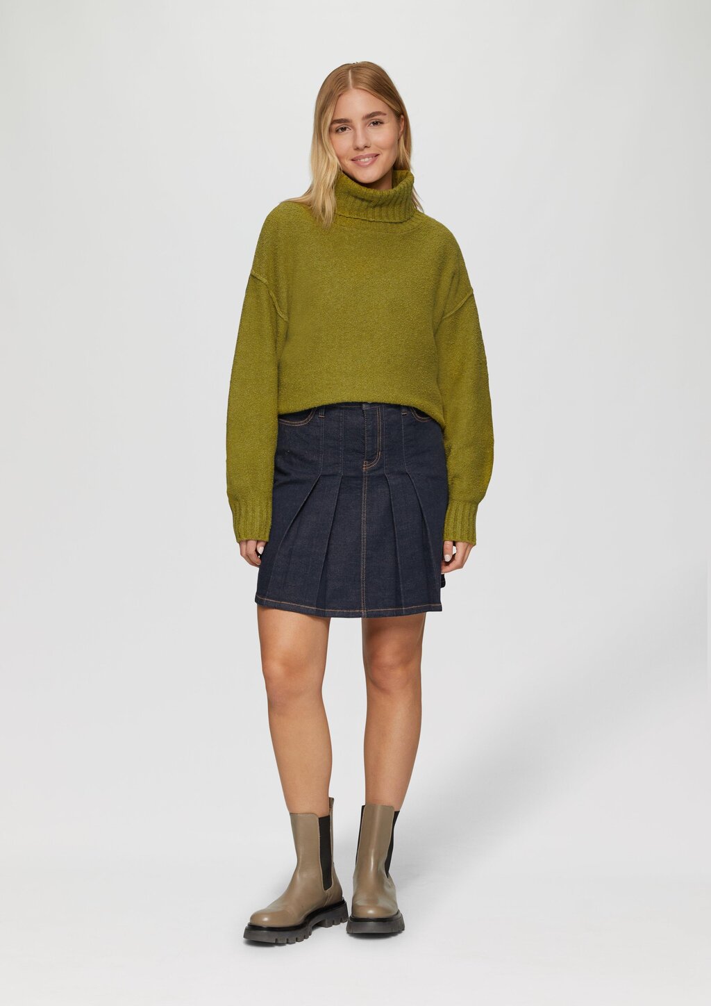 Weicher Rollkragenpullover aus Baumwoll-Bouclé