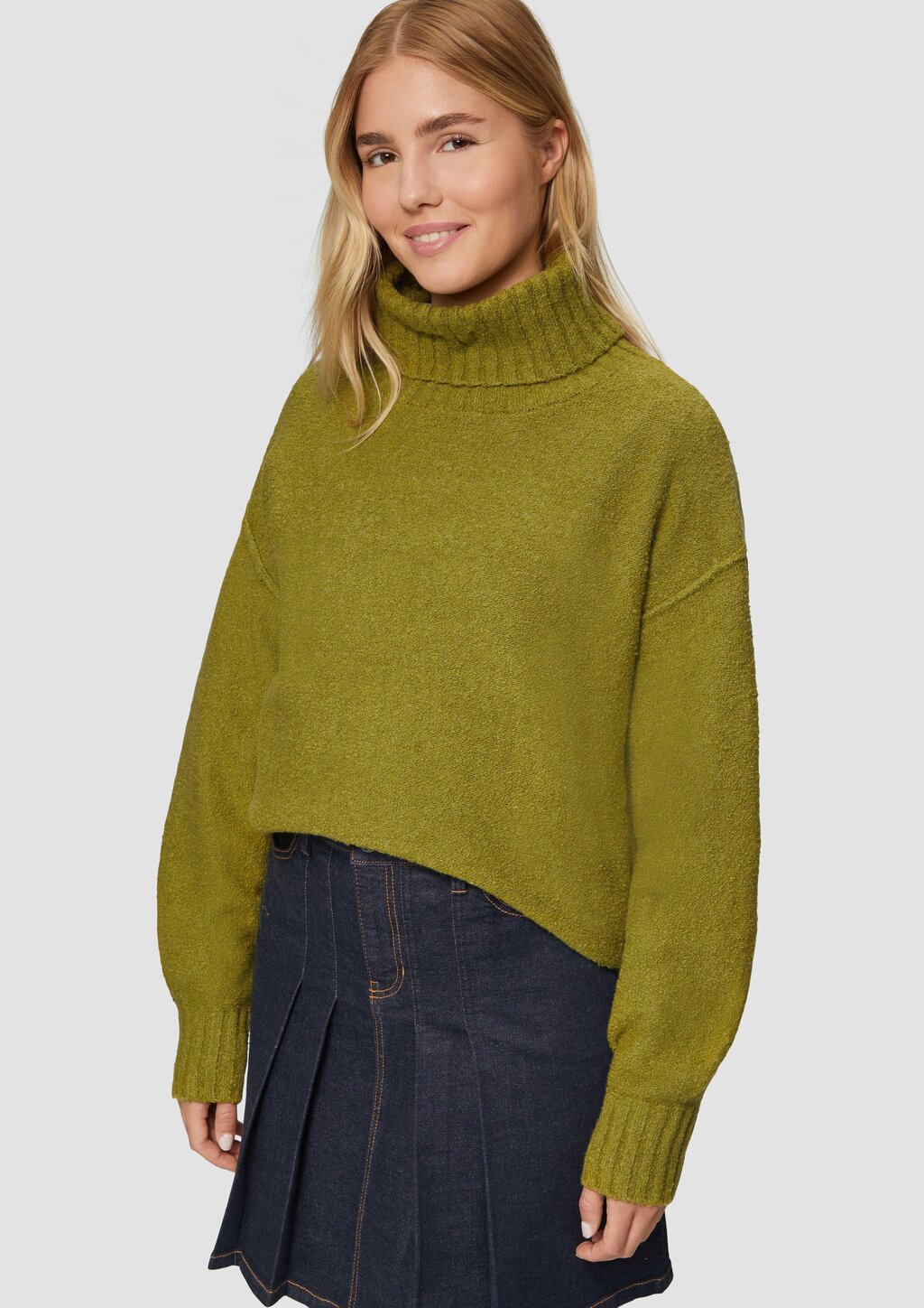 Weicher Rollkragenpullover aus Baumwoll-Bouclé