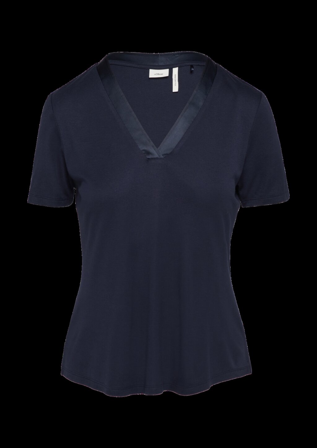 T-Shirt mit Satinausschnitt