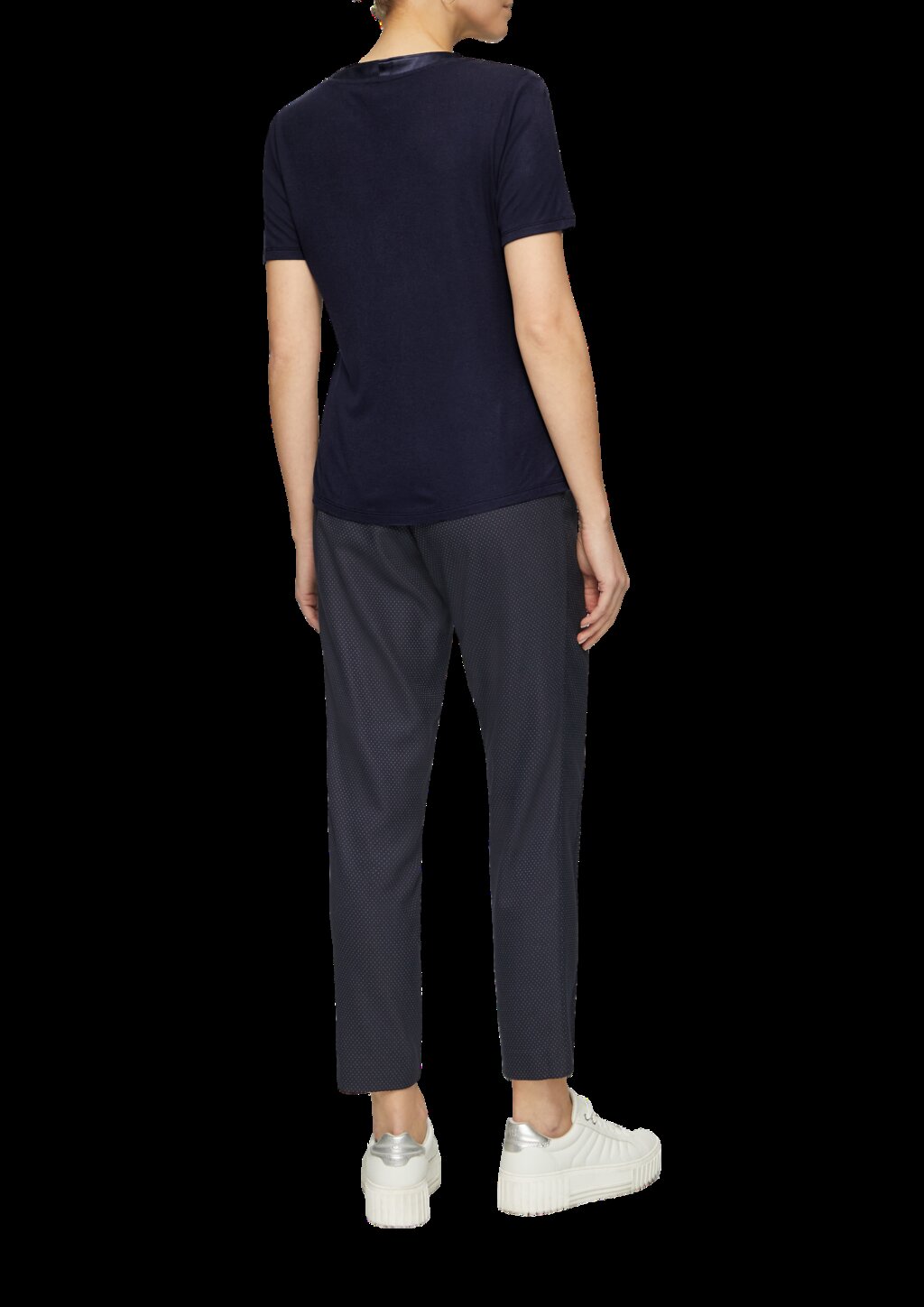 T-Shirt mit Satinausschnitt