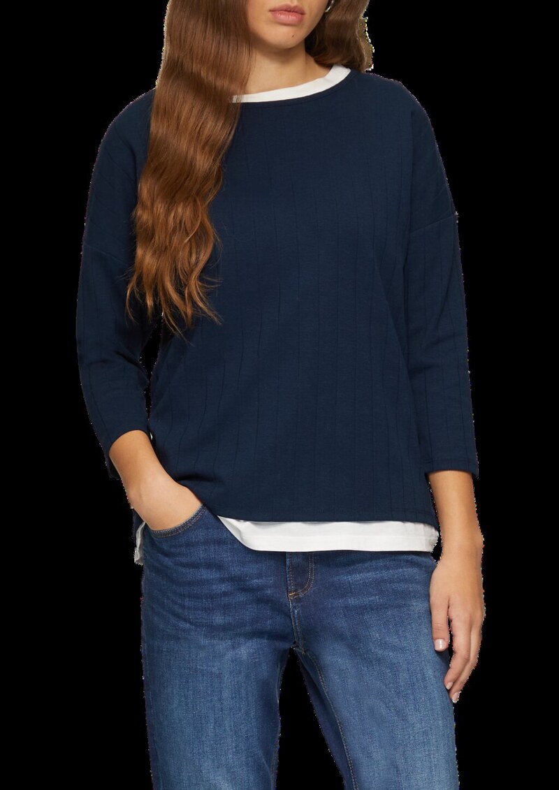 Shirt im Loose Fit mit Dreiviertelarm