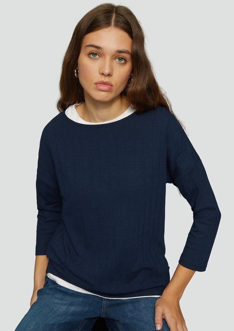 Shirt im Loose Fit mit Dreiviertelarm