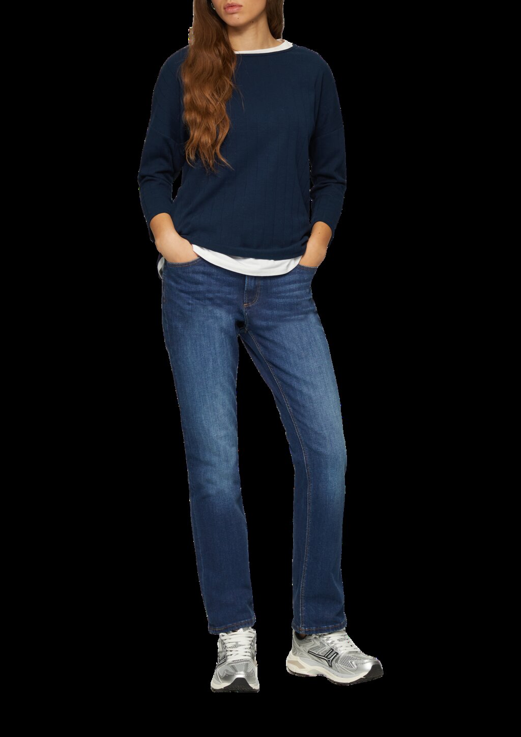 Shirt im Loose Fit mit Dreiviertelarm