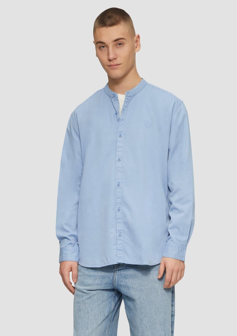 Regular Fit: Gewaschenes Hemd mit Stickerei