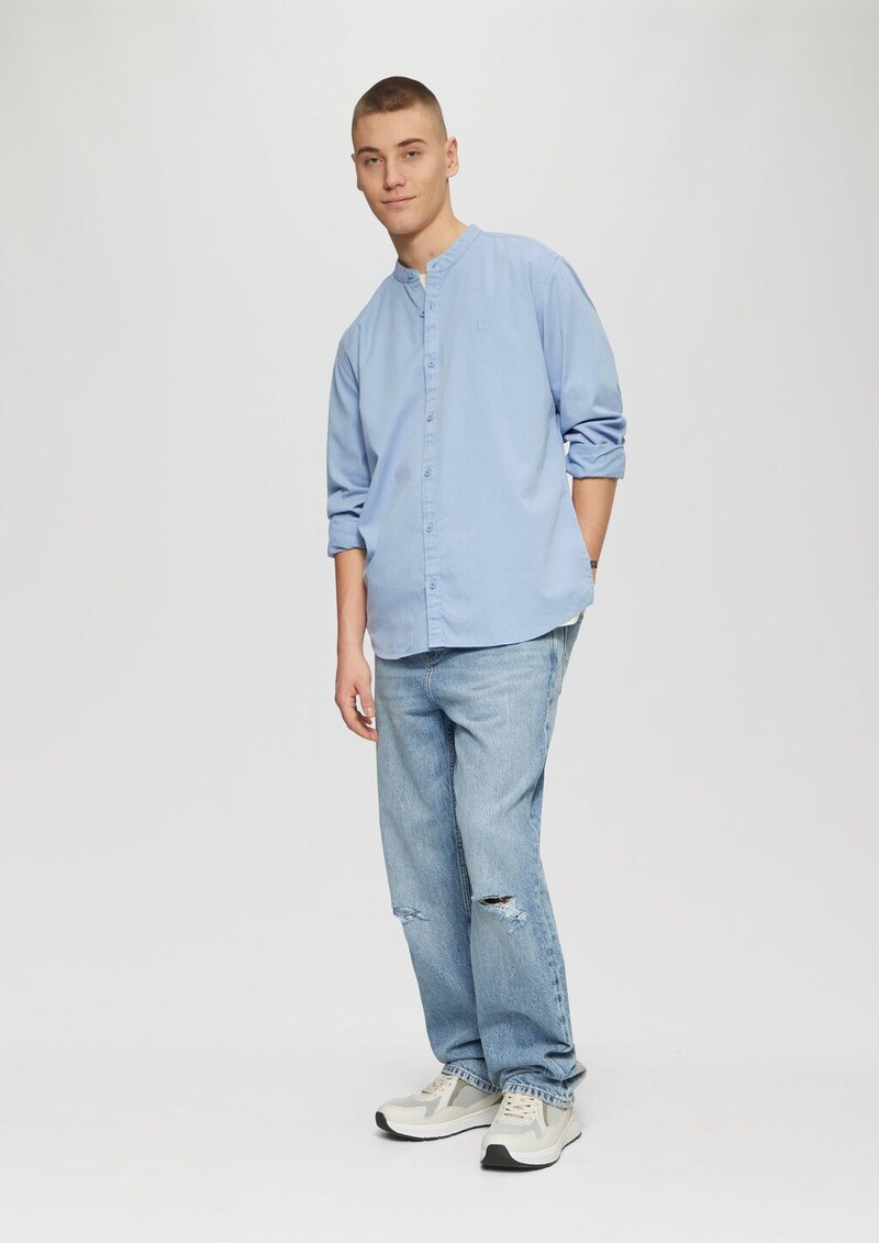 Regular Fit: Gewaschenes Hemd mit Stickerei