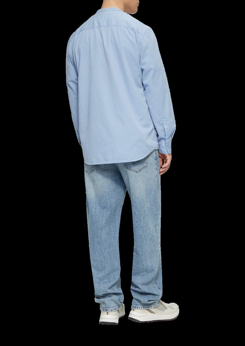 Regular Fit: Gewaschenes Hemd mit Stickerei