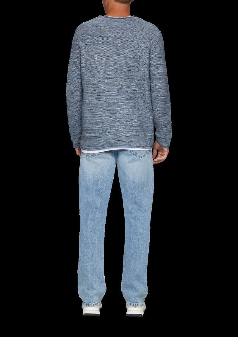 Melierter Strickpullover mit Layering-Detail