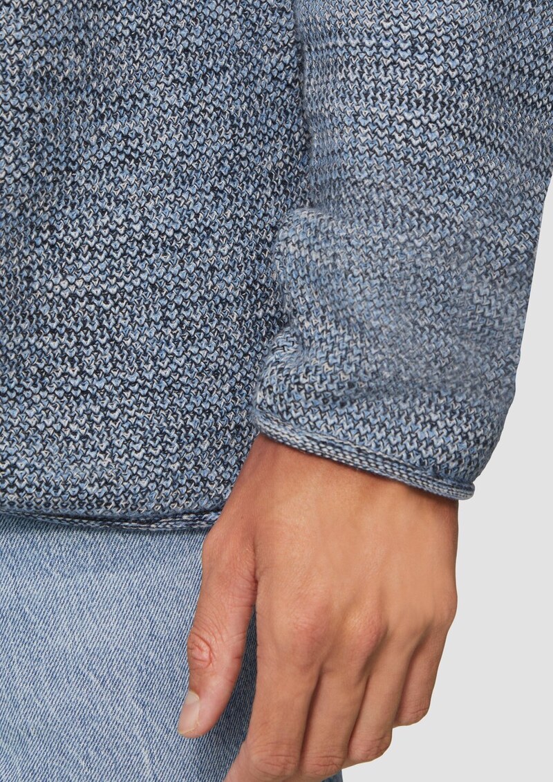 Melierter Strickpullover mit Layering-Detail