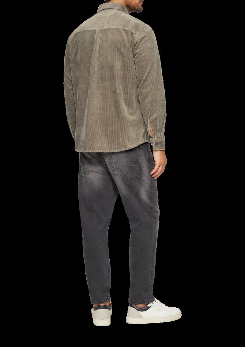 Regular Fit: Cordhemd mit Brusttasche