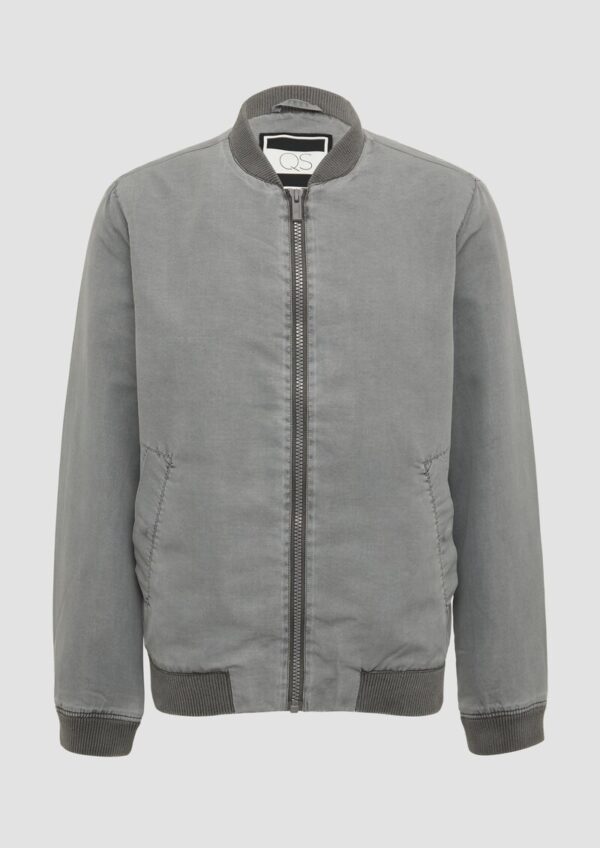 Gewaschene Bomberjacke mit Rippbündchen