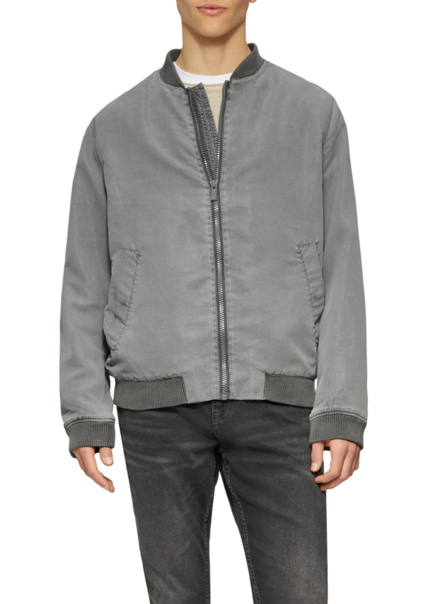 Gewaschene Bomberjacke mit Rippbündchen