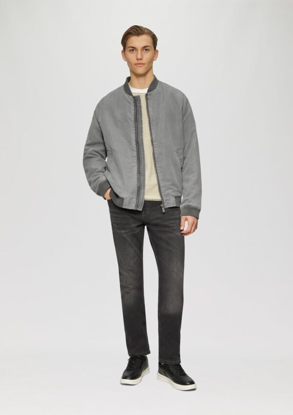 Gewaschene Bomberjacke mit Rippbündchen