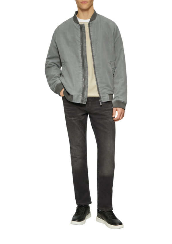 Gewaschene Bomberjacke mit Rippbündchen