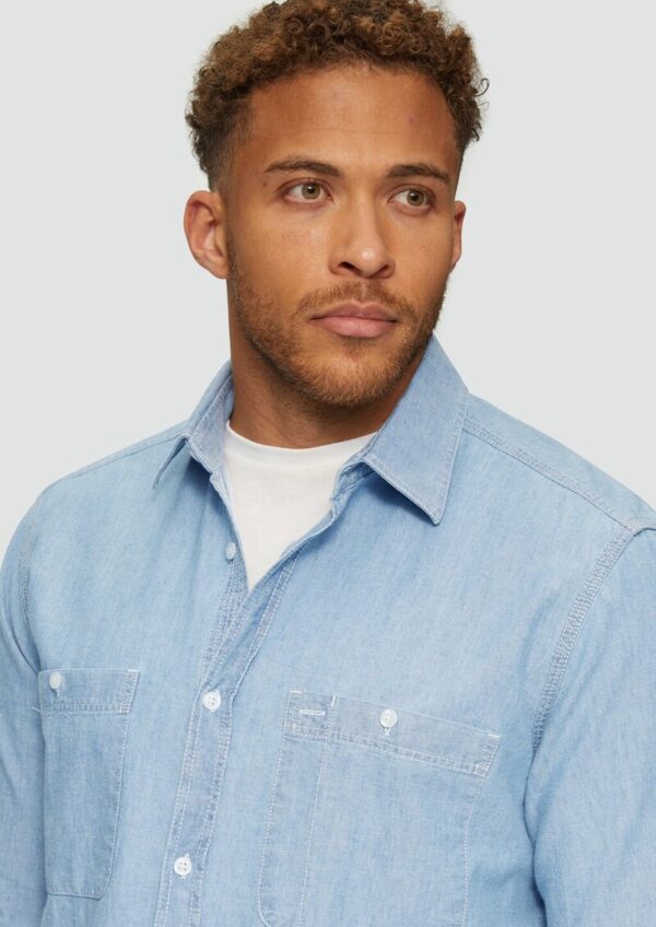 Regular Fit: Baumwollhemd aus Chambray