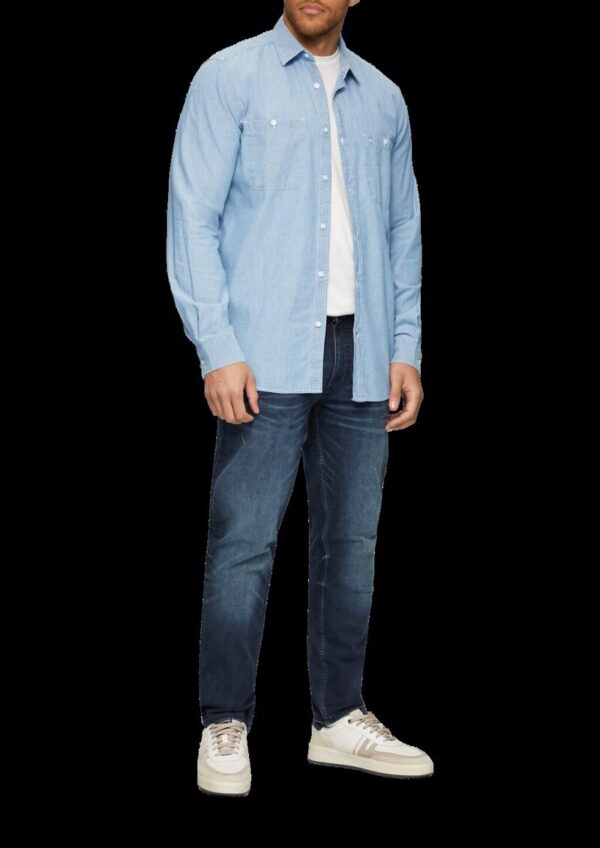 Regular Fit: Baumwollhemd aus Chambray